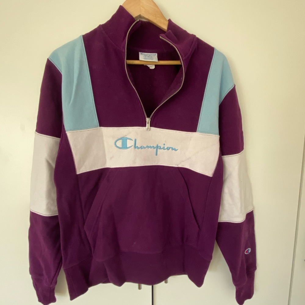 champion retro half-zip pullover sweater